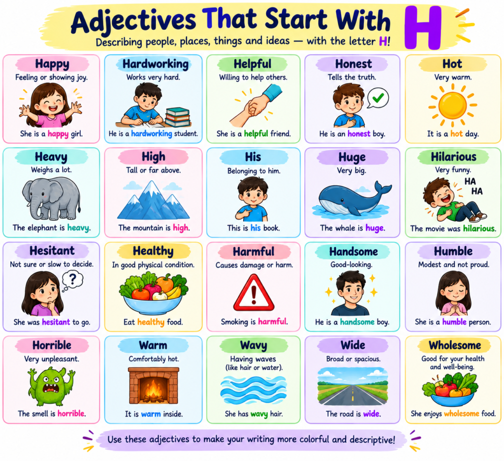 Adjectives That Start With H