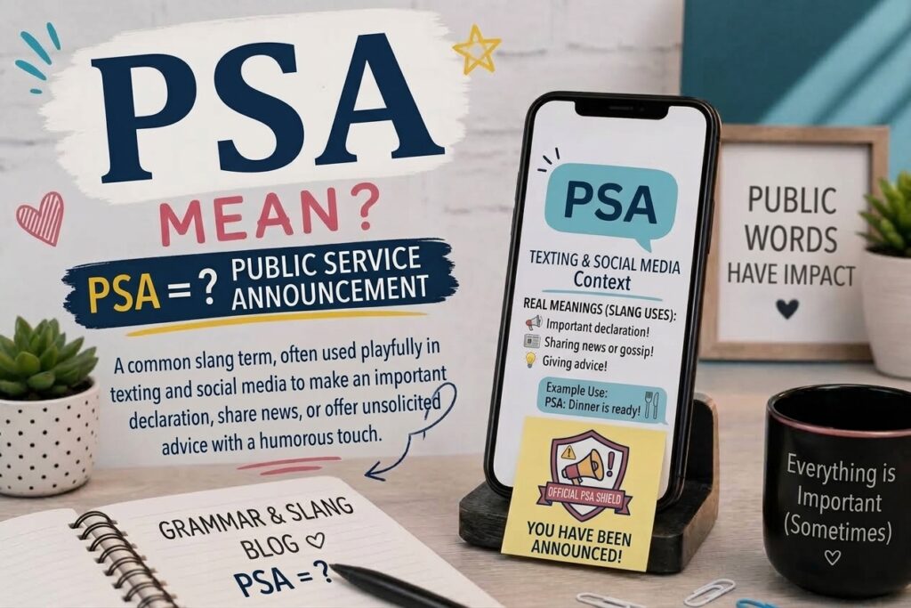 PSA Slang Meaning