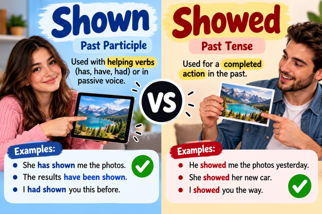 Shown vs Showed