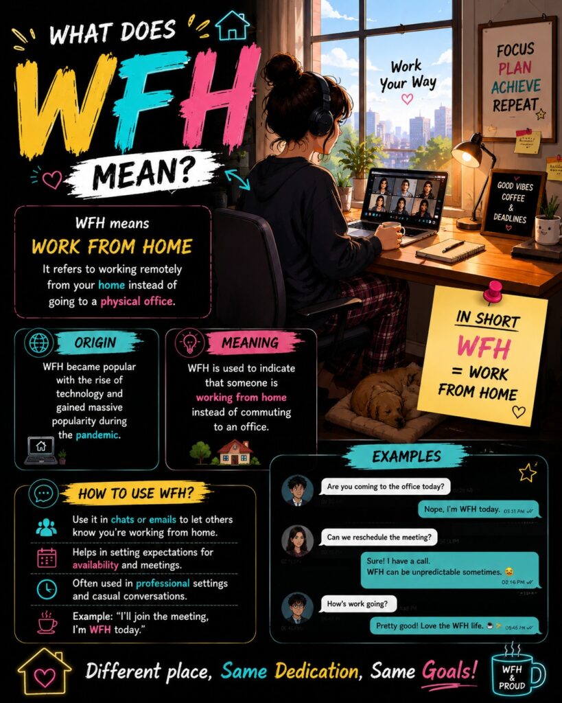 What Does WFH Mean? The Complete Meaning, Usage, and Slang Explained WFH Mean